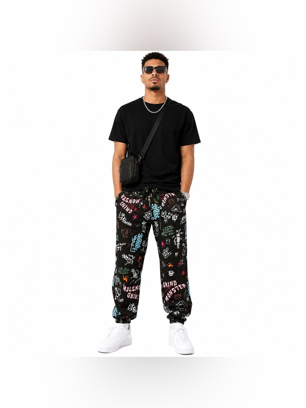 Fresh Prints of Bel-Air Grind Monster Graffiti Jogger Pants Size Medium